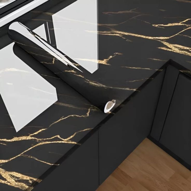 Marble Sticker Black
